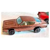 Set of 6 Vintage Redline Hot Wheels Cars including Custom Barracuda, Chevy Monza, Boss Hoss, Ford J Car