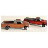 Pair of Vintage Hot Wheels Redlines Custom Fleetside Die-Cast Trucks