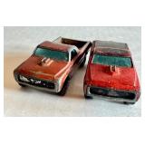 Pair of Vintage Hot Wheels Redlines Custom Fleetside Die-Cast Trucks