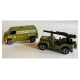 Hot Wheels Redlines Khaki Cooler and Fun Slinger Military Vehicle Set