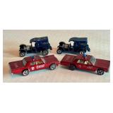 Set of 4 Vintage Redline Hot Wheels Paddy Wagon and Chief Cruiser Diecast Cars