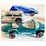 Set of 4 Vintage Redline Hot Wheels Cars Including Silhouette, Custom Camaro, Prowler, and Buzz Off