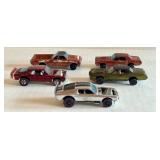 Lot of 5 Vintage Hot Wheels Redline Cars Including Custom Cougar, King Kuda, Fleetside and Boss Hoss