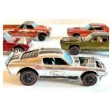 Lot of 5 Vintage Hot Wheels Redline Cars Including Custom Cougar, King Kuda, Fleetside and Boss Hoss