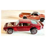 Lot of 5 Vintage Hot Wheels Redline Cars Including Custom Cougar, King Kuda, Fleetside and Boss Hoss