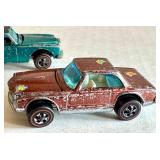 Lot of 4 Vintage Redline Hot Wheels Cars Including Mercedes 280 SL and Rolls Royce