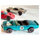 Set of 5 Vintage Redline Hot Wheels Cars Including Boss Hoss, Mark IV, Light My Firebird, Ferrari 312, Mod Squad