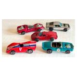 Set of 5 Vintage Redline Hot Wheels Cars Including Boss Hoss, Mark IV, Light My Firebird, Ferrari 312, Mod Squad