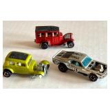 Set of 3 Vintage Redline Hot Wheels Cars - Classic 32 Ford, Classic 31 Ford, Boss Hoss