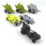 Set of 6 1990s Hot Wheels Animal Theme Diecast Cars including Hot Wheels Stegosaurus