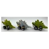 Set of 6 1990s Hot Wheels Animal Theme Diecast Cars including Hot Wheels Stegosaurus