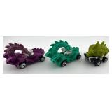 Lot of 7 1990s Animal Themed Hot Wheels Cars including Hot Wheels Rodzilla and Hot Wheels Double Demon