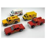 Set of 5 Vintage Hot Wheels Emergency Vehicles