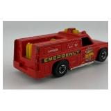 Lot of 6 Emergency Hot Wheels Die-Cast Vehicles - Fire Trucks and Ambulances