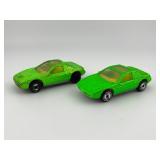 Lot of 8 Hot Wheels Diecast Cars - Red American Flag and Green Glitter Variants