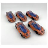 Set of 5 Hot Wheels Orange and Blue Die-Cast Toy Cars