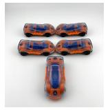 Set of 5 Hot Wheels Orange and Blue Die-Cast Toy Cars