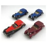 Set of 4 Hot Wheels 1936 Classic Cars Die-Cast Collectibles