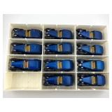 Set of 12 Hot Wheels Blue Mercedes-Benz 540K Cars in Vintage Collector Case