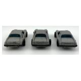 Set of 3 Vintage Hot Wheels Die-Cast Cars Grey with Flame Decals