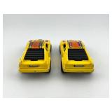 Pair of Hot Wheels Wind Splitter Diecast Cars Yellow