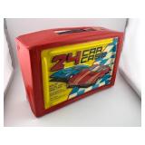 Pair of Vintage Hot Wheels 24-Car Collector Cases Red and Blue