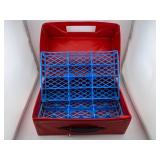 Pair of Vintage Hot Wheels 24-Car Collector Cases Red and Blue