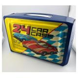 Pair of Vintage Hot Wheels 24-Car Collector Cases Red and Blue