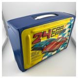 Pair of Vintage Hot Wheels 24-Car Collector Cases Red and Blue