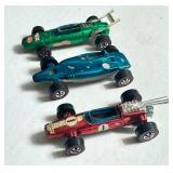 Lot of 3 Vintage Redlines Hot Wheels Cars - Brabham Repco F1, Shelby Turbine, Indy Eagle