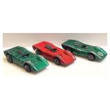 Lot of 3 Vintage 1969 Hot Wheels Redline Ferrari 312P Diecast Cars