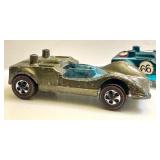 Set of 2 Vintage Red Lines Hot Wheels Chaparral Cars, Metallic Green & Metallic Aqua