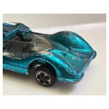 Set of 2 Vintage Red Lines Hot Wheels Chaparral Cars, Metallic Green & Metallic Aqua