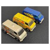 Set of 3 Vintage Hot Wheels Super Vans with Paramedic Ambulance