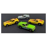 Set of 4 Vintage Hot Wheels Show Hoss II Diecast Cars, Varying Wear