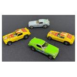 Set of 4 Vintage Hot Wheels Show Hoss II Diecast Cars, Varying Wear