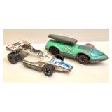 2 Vintage Hot Wheels Redlines Formula 5000 and Rocket Bye Baby Diecast Cars