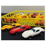 Set of 14 Vintage 1975 Hot Wheels Corvette Stingray Diecast Cars with Storage Tray