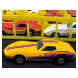 Set of 14 Vintage 1975 Hot Wheels Corvette Stingray Diecast Cars with Storage Tray
