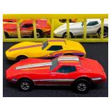 Set of 14 Vintage 1975 Hot Wheels Corvette Stingray Diecast Cars with Storage Tray