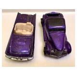 2 Vintage Hot Wheels Redlines Cars: Classic Ford Coupe and 57 T-Bird Purple