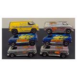 Set of 6 Vintage Hot Wheels Super Vans including Vintager Hot Wheels Paramedic Van