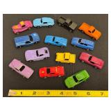 Lot of 13 Vintage Tootsie Toy Diecast Cars Assorted Colors