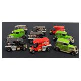 Lot of 9 Vintage A-Ok and T-Totaller Diecast Cars Assorted Colors