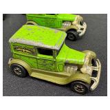 Lot of 9 Vintage A-Ok and T-Totaller Diecast Cars Assorted Colors