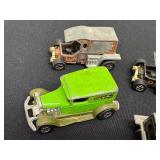 Lot of 9 Vintage A-Ok and T-Totaller Diecast Cars Assorted Colors