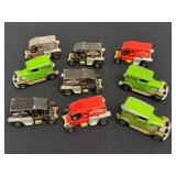 Lot of 9 Vintage A-Ok and T-Totaller Diecast Cars Assorted Colors
