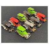 Lot of 9 Vintage A-Ok and T-Totaller Diecast Cars Assorted Colors