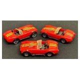 Set of 3 Vintage Hot Wheels 1982 Cobra Cars with Red and Yellow Stripes