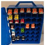 LR - Hot Wheels 48-Car Carrying Case with 20 Peterbilt Tanker Trucks and 1 Empty 48-Car Case